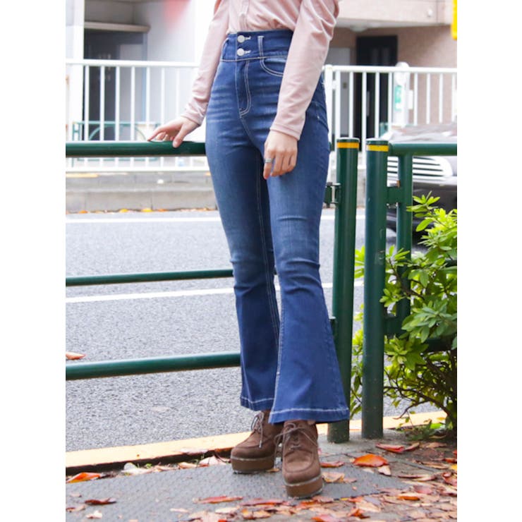 GDN ハイウエストブーツカットデニムパンツ ハイウエストブーツカットデニムパンツ – TETE-ONLINE