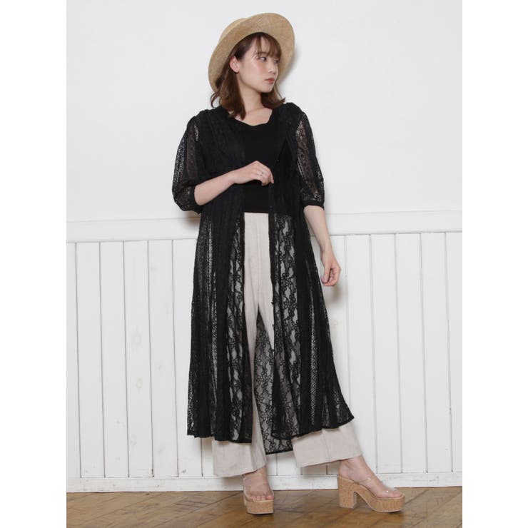 レースフレアハーフスリーブマキシワンピース[品番:MKSW0030752 レースフレアハーフスリーブマキシワンピース[品番:MKSW0030752