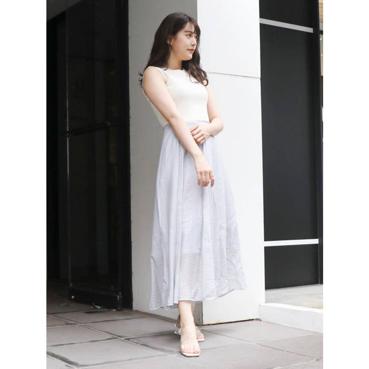 ミッドサマーコンビワンピース[品番：MKSW0032455]｜dazzlin