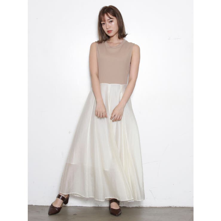 ミッドサマーコンビワンピース[品番：MKSW0032455]｜dazzlin