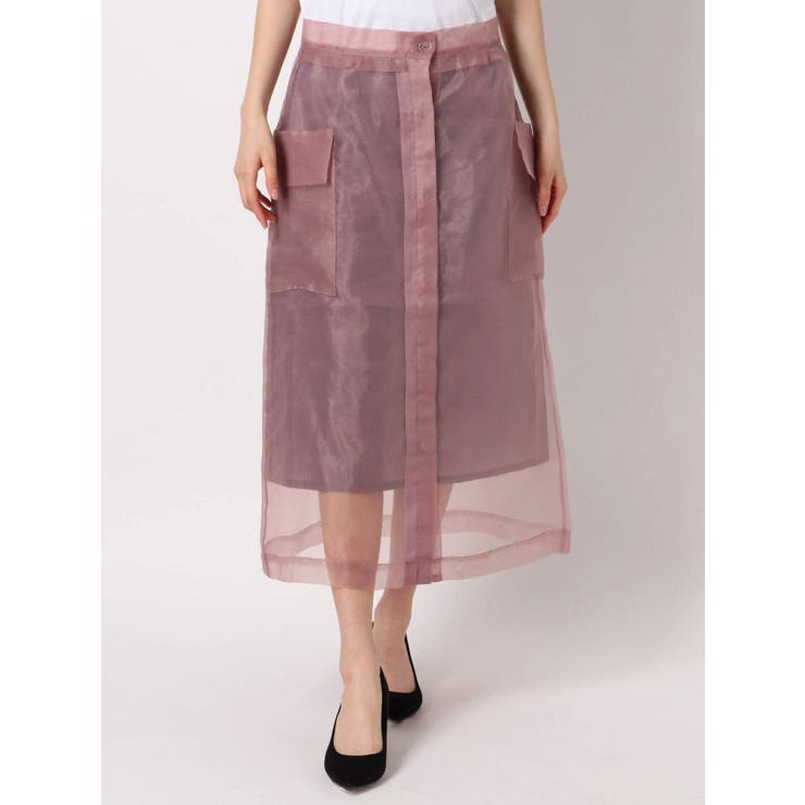 シースルーポケットセミフレアスカート | dazzlin | 詳細画像2 