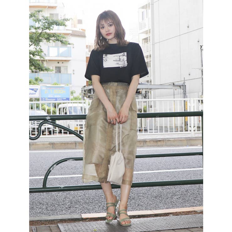 シースルーポケットセミフレアスカート | dazzlin | 詳細画像3 