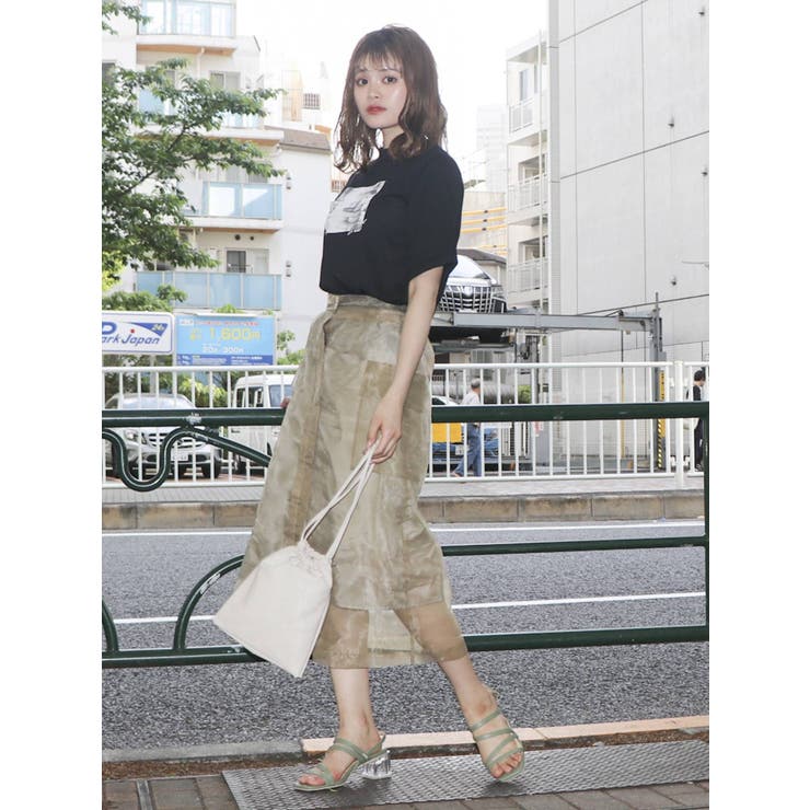 シースルーポケットセミフレアスカート | dazzlin | 詳細画像4 