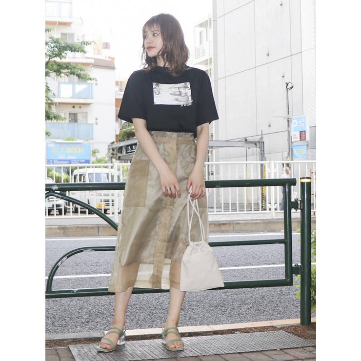 シースルーポケットセミフレアスカート | dazzlin | 詳細画像5 