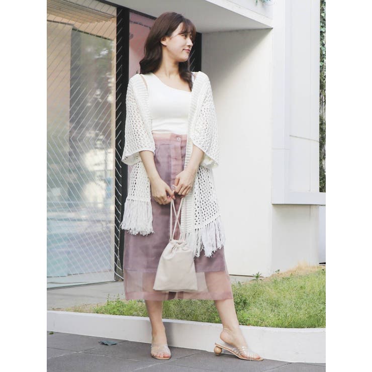 シースルーポケットセミフレアスカート | dazzlin | 詳細画像8 