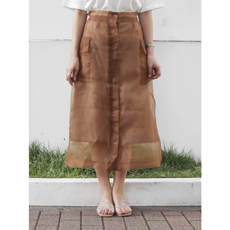 シースルーポケットセミフレアスカート | dazzlin | 詳細画像9 