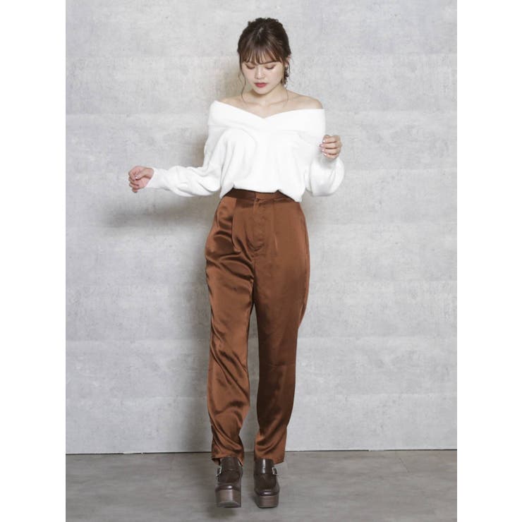 サテンストレートボタンパンツ | dazzlin | 詳細画像19 