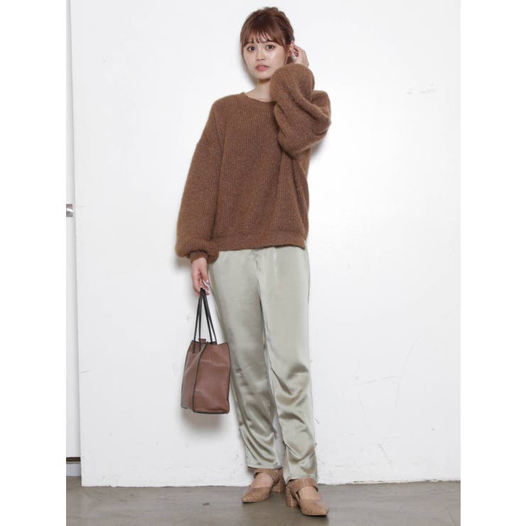 サテンストレートボタンパンツ | dazzlin | 詳細画像2 