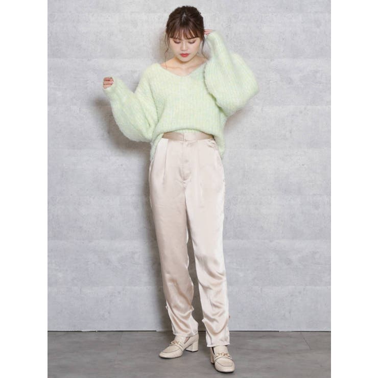 サテンストレートボタンパンツ | dazzlin | 詳細画像3 