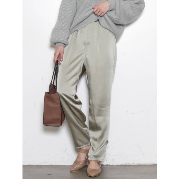 グリーン | サテンストレートボタンパンツ | dazzlin