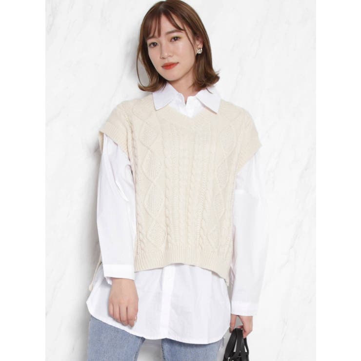 シャツセットベストトップス[品番：MKSW0035527]｜dazzlin（ダズリン  