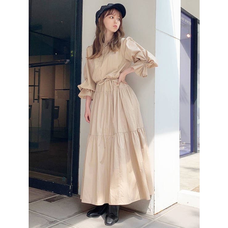 エアリーロングフレアワンピース[品番：MKSW0040589]｜dazzlin