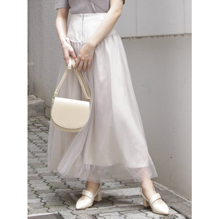 ツイルコルセットチュールスカート[品番：MKSW0038587]｜dazzlin