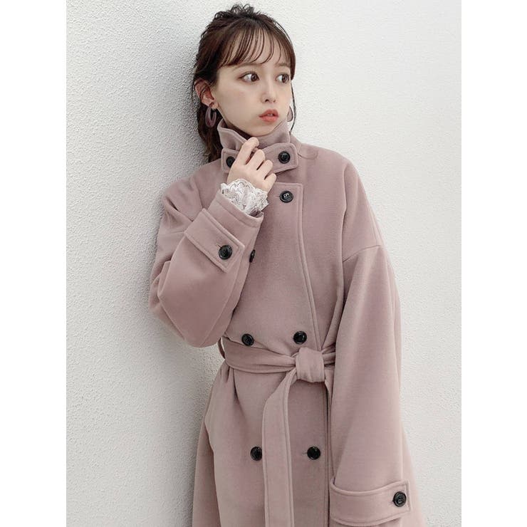 専用♥パープル春の一枚仕立て綺麗なコート コートドレス スカラップ 微起毛素材 Prima Scherrer 全4色