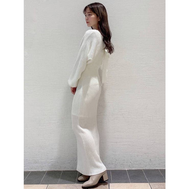レイヤードバックリボンニットワンピース[品番：MKSW0039763]｜dazzlin
