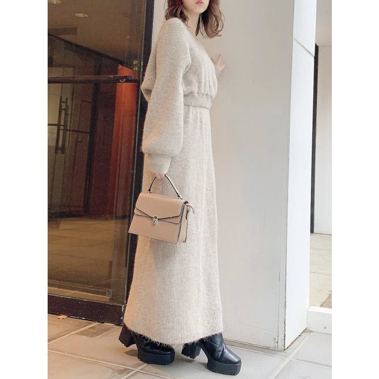 ウエストマークニットワンピース[品番：MKSW0039767]｜dazzlin
