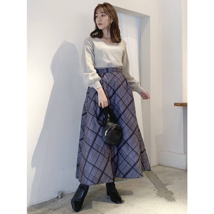 レイヤードネックニットトップス[品番：MKSW0039782]｜dazzlin