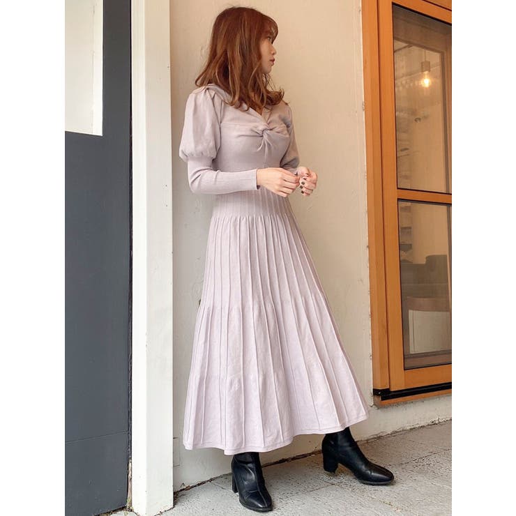 ‪‪❤︎‬2WEY ツイストデザインニットワンピース‪‪❤︎‬ 2WAYツイストデザインニットワンピース[品番：MKSW0041149