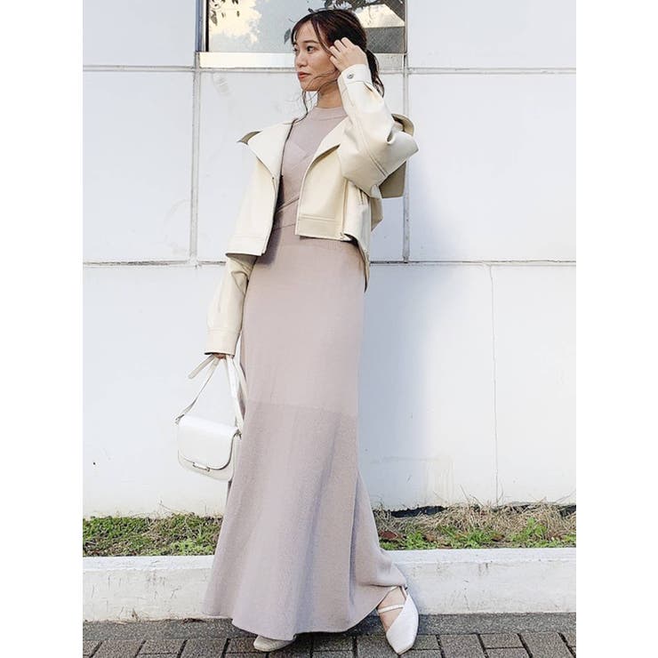 【新品】 袖スリットマーメイドワンピース グレー　36 楽天市場】マーメイドドレス パーティードレス 結婚式 お呼ばれ