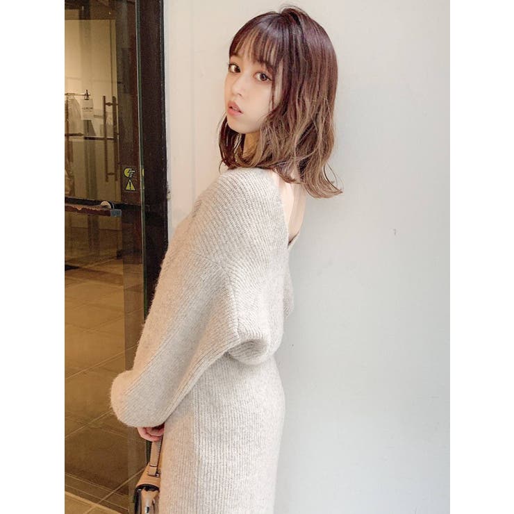 ウエストマークニットワンピース[品番：MKSW0042248]｜dazzlin