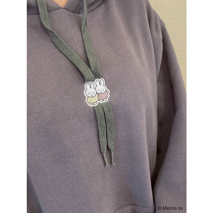 dazzlin×miffy仲良しフーディー　ホワイト　パーカー　ミッフィー dazzlin×miffy仲良しフーディー[品番：MKSW0041523]｜dazzlin