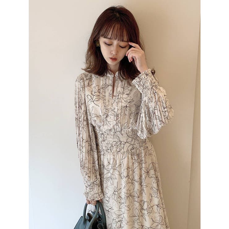 プリーツスリーブフレアワンピース[品番：MKSW0042208]｜dazzlin