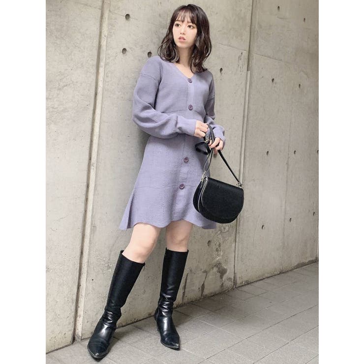 新品♡ルネデリワンピース　M マーメイドニットVネックワンピース[品番：MKSW0041400