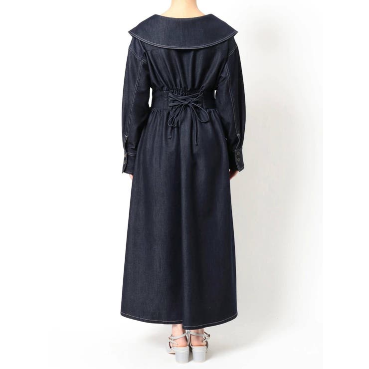 ビッグカラーレースアップワンピース[品番：MKSW0041962]｜dazzlin