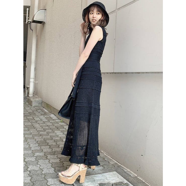 ミルフィーユクローゼット 黒色 ワンピース mille fille closet ミルフィーユクローゼット ワンピース M