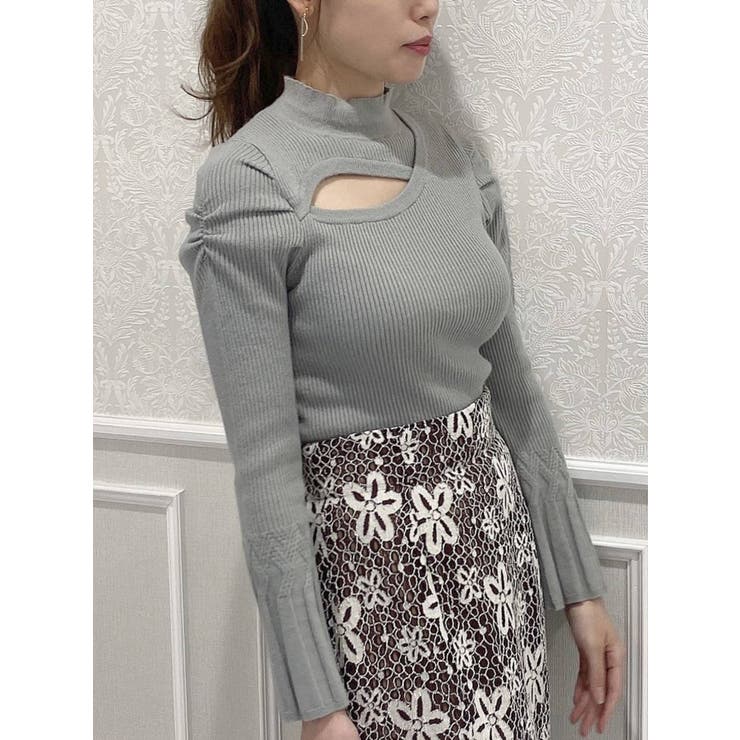 デコルテオープンリブニットトップス[品番：MKSW0041979]｜dazzlin  