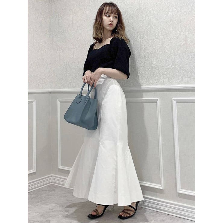 スクエアラインリブニットトップス[品番：MKSW0042668]｜dazzlin