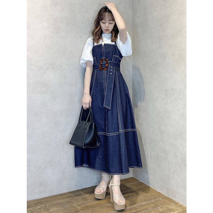 ブルゾン、キャミワンピース２枚おまとめです。 大きい胸専用】小花柄着やせキャミワンピース（裏地付、ポケット