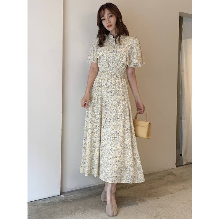 バックリボンプリントワンピース[品番：MKSW0044346]｜dazzlin
