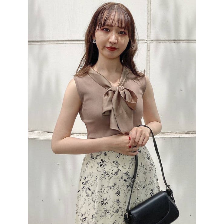 LOUIS VUITTON ボウタイニットトップス シースルー 半袖　S ボウタイノースリニットトップス[品番：MKSW0045034]｜dazzlin