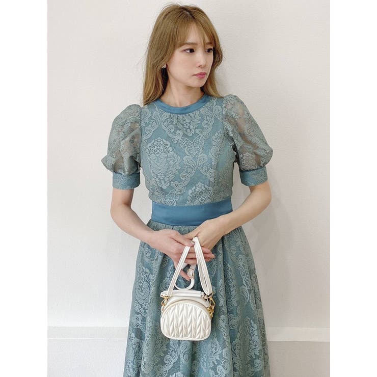 【CHICLINE】レース カラー フレア ワンピース☆大人気☆ CHICLINE】レース カラー フレア ワンピース☆大人気