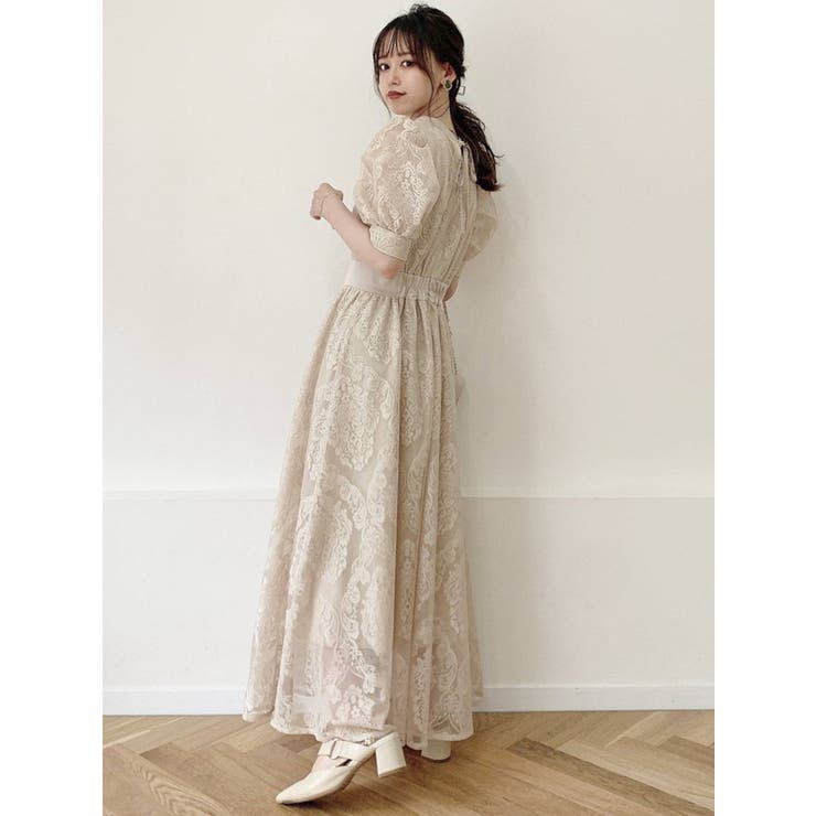 レースヴィンテージフレアワンピース[品番：MKSW0045630