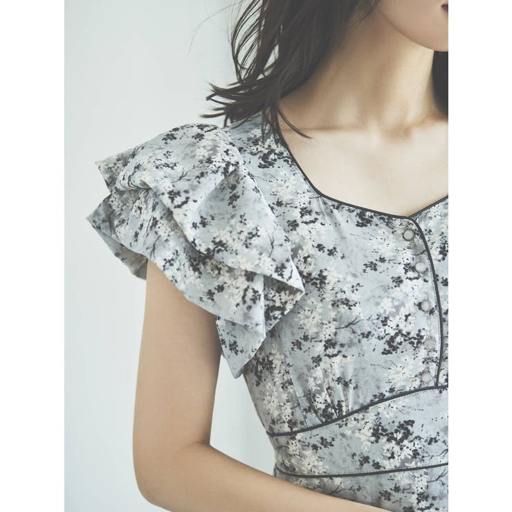 ラッフルパフパイピングワンピース[品番：MKSW0045632]｜dazzlin