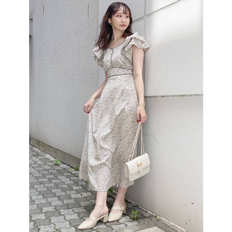 ラッフルパフパイピングワンピース[品番：MKSW0045632]｜dazzlin