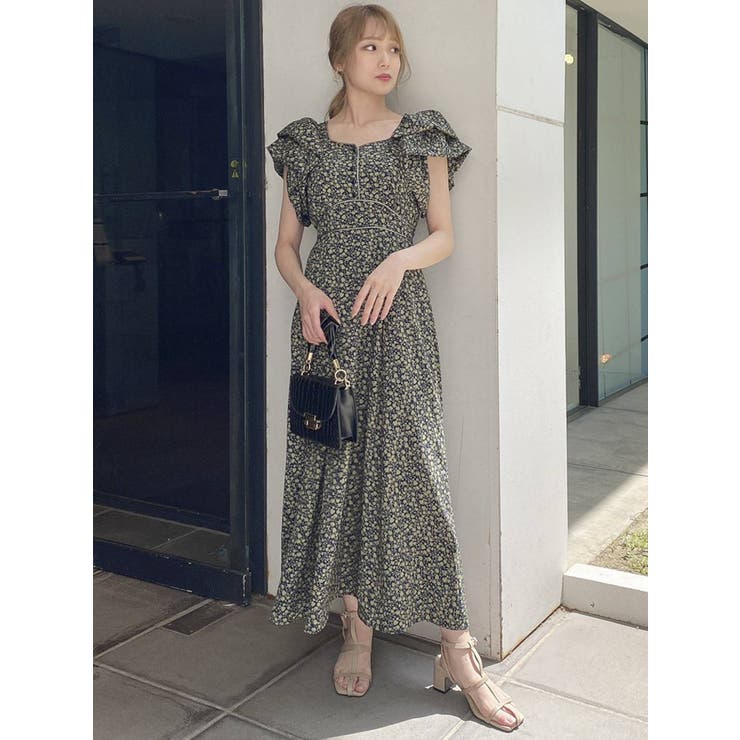 ラッフルパフパイピングワンピース[品番：MKSW0045632]｜dazzlin