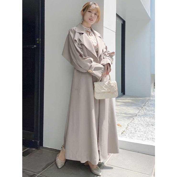 シャドウフラワーアートフリルワンピース dazzlin ロングワンピース シャドウフラワーアートフリルワンピース[品番：MKSW0046873