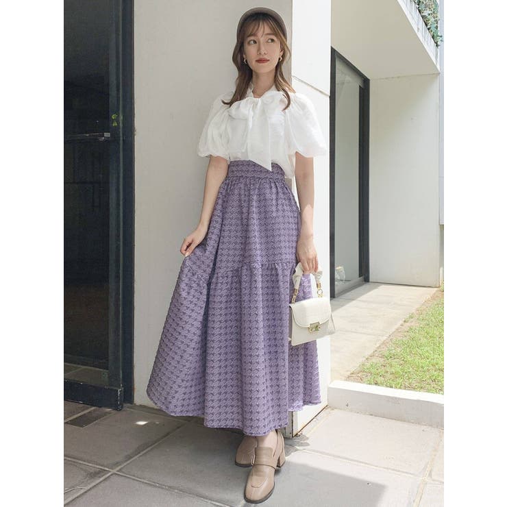 チドリボリュームフレアスカート[品番：MKSW0045641]｜dazzlin