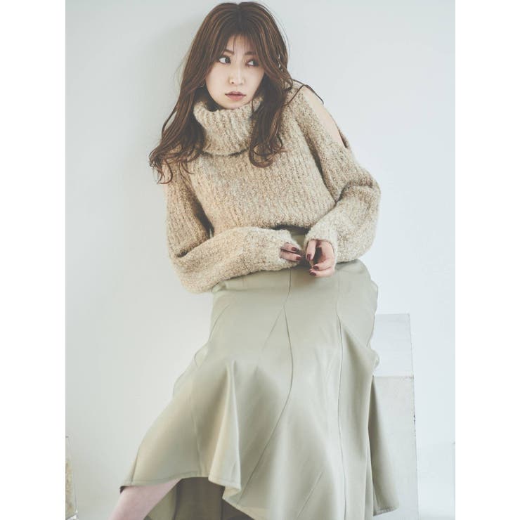 吉田朱里コラボ】グロッシーセミフレアスカート[品番 吉田朱里コラボ】グロッシーセミフレアスカート[品番