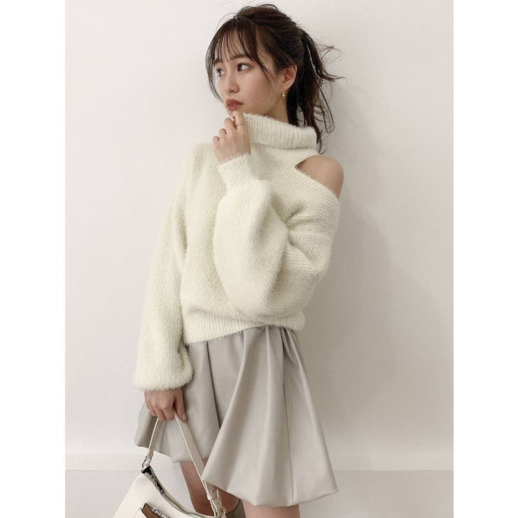 dazzlin オープンスリーブシャギーニット