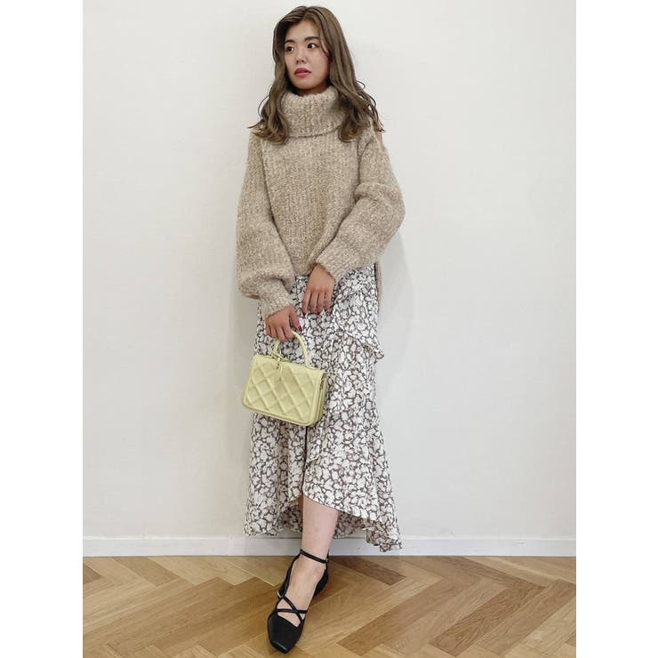 オープンデザインパフニットワンピース ダズリン 吉田朱里 dazzlin