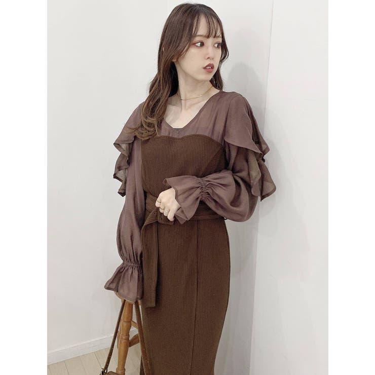即完売！新品未使用！IENA ジャガード ワンピース チュニック ドレス タグ付 Re:EDIT チュニック レディース ワンピース ジャガード 体型