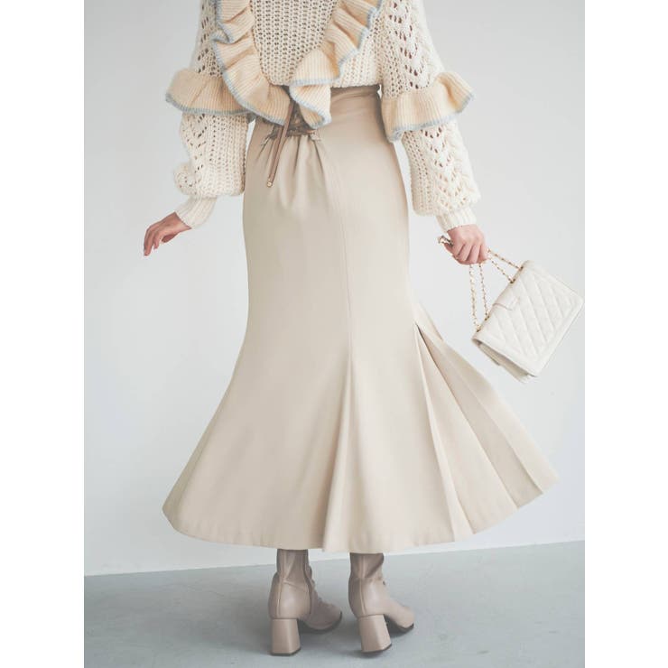 レースアップナロースカート[品番：MKSW0046504]｜dazzlin