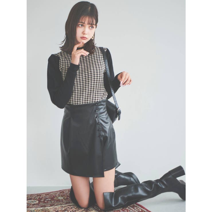 タグ付き新品未使用品　dazzlin スカート　黒　Sサイズ プチボタンショートスカパン[品番：MKSW0046982]｜dazzlin