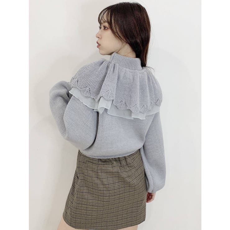 2WAYケープカラーニットトップス[品番：MKSW0047680]｜dazzlin