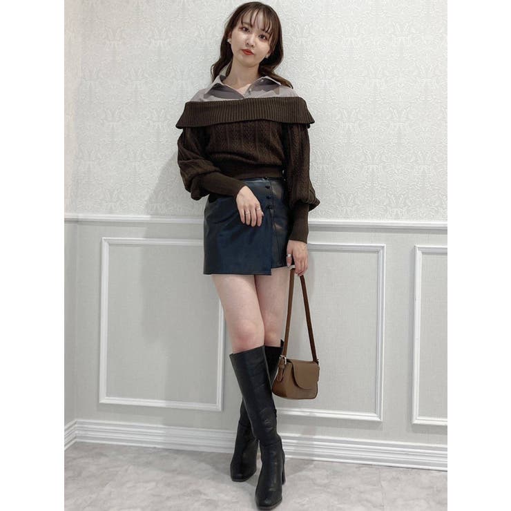 シャツドッキングケーブルニット[品番：MKSW0047310]｜dazzlin