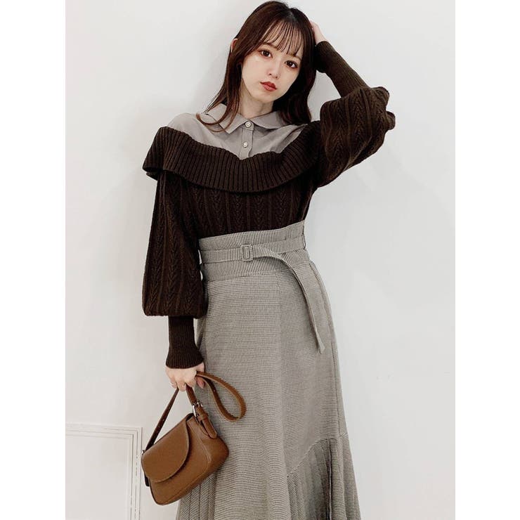 シャツドッキングケーブルニット[品番：MKSW0047310]｜dazzlin